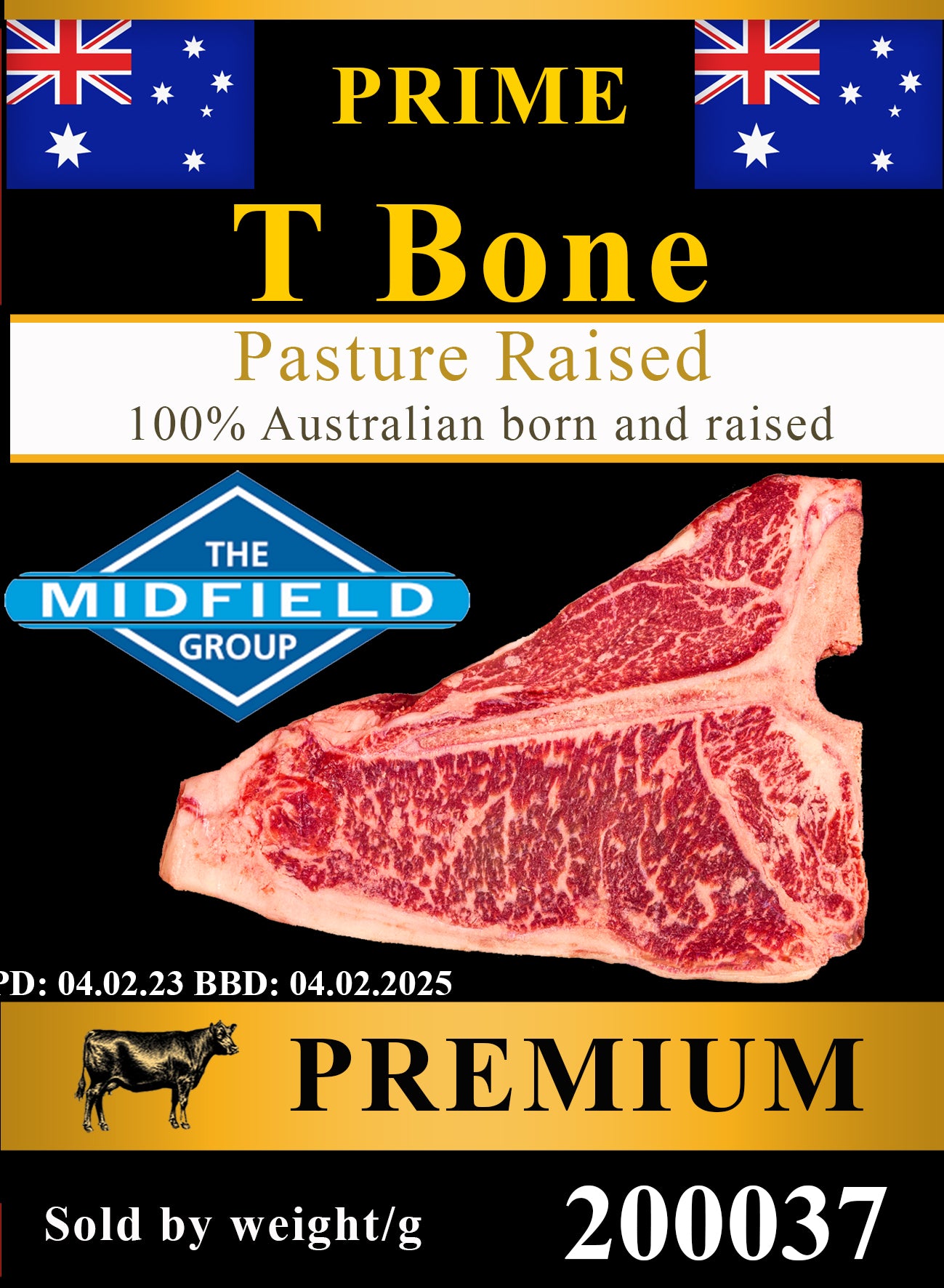 Midfield AUS Prime T Bone steak 450g