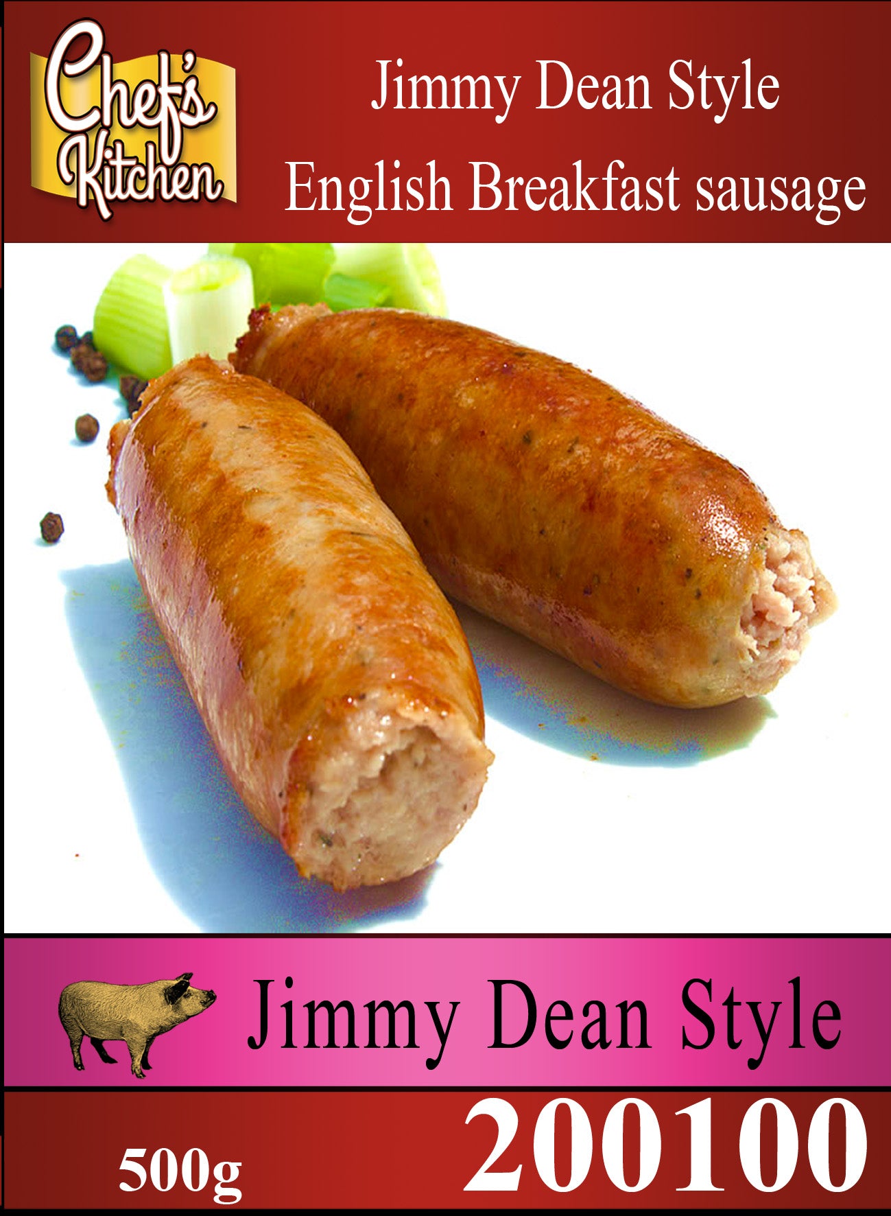 Gourmet Herb English Breakfast Sausage 500g - Pork (5 links) – ไส้กรอกสำหรับมื้อเช้า