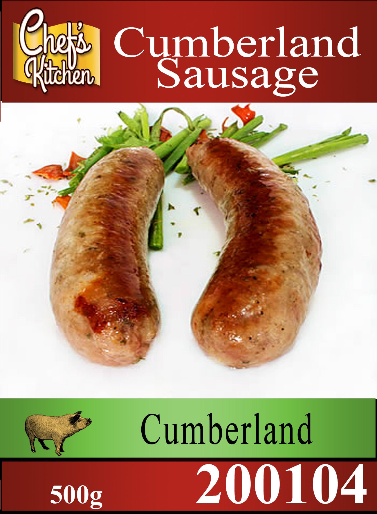 Cumberland Style Sausage – Pork (5 links per 500g) ไส้กรอกสไตล์คัมเบอร์แลนด์