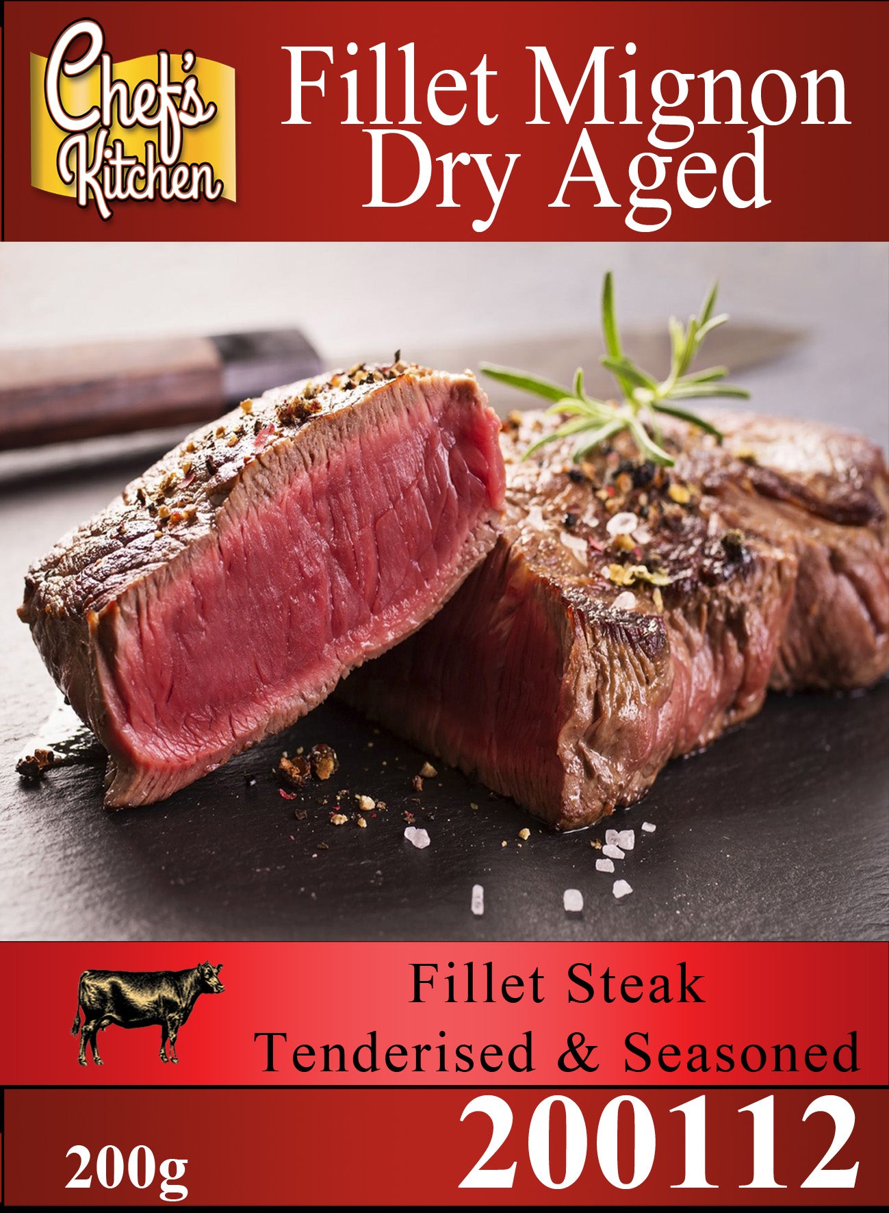 Fillet Mignon Steak 200g – Dry aged - tenderized and seasoned – สเต็กเนื้อ (เนื้อนุ่มปรุงรส)