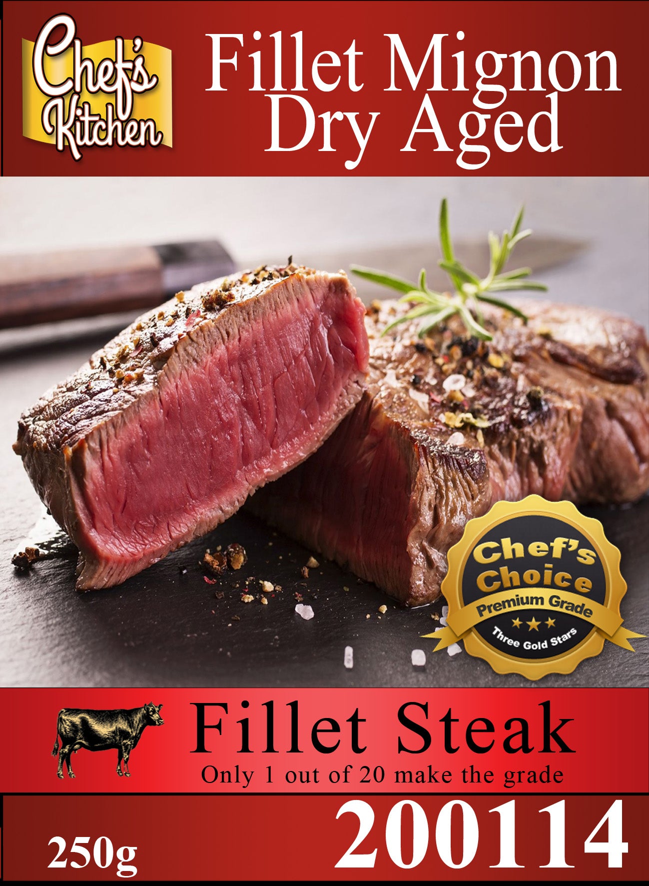 Fillet Mignon Dry Aged Steak 250g - Chef’s Choice Triple Gold Star สเต๊กเนื้อคุณภาพเยี่ยม เนื้อสเต๊กที่เชฟการันตี ความอร่อย