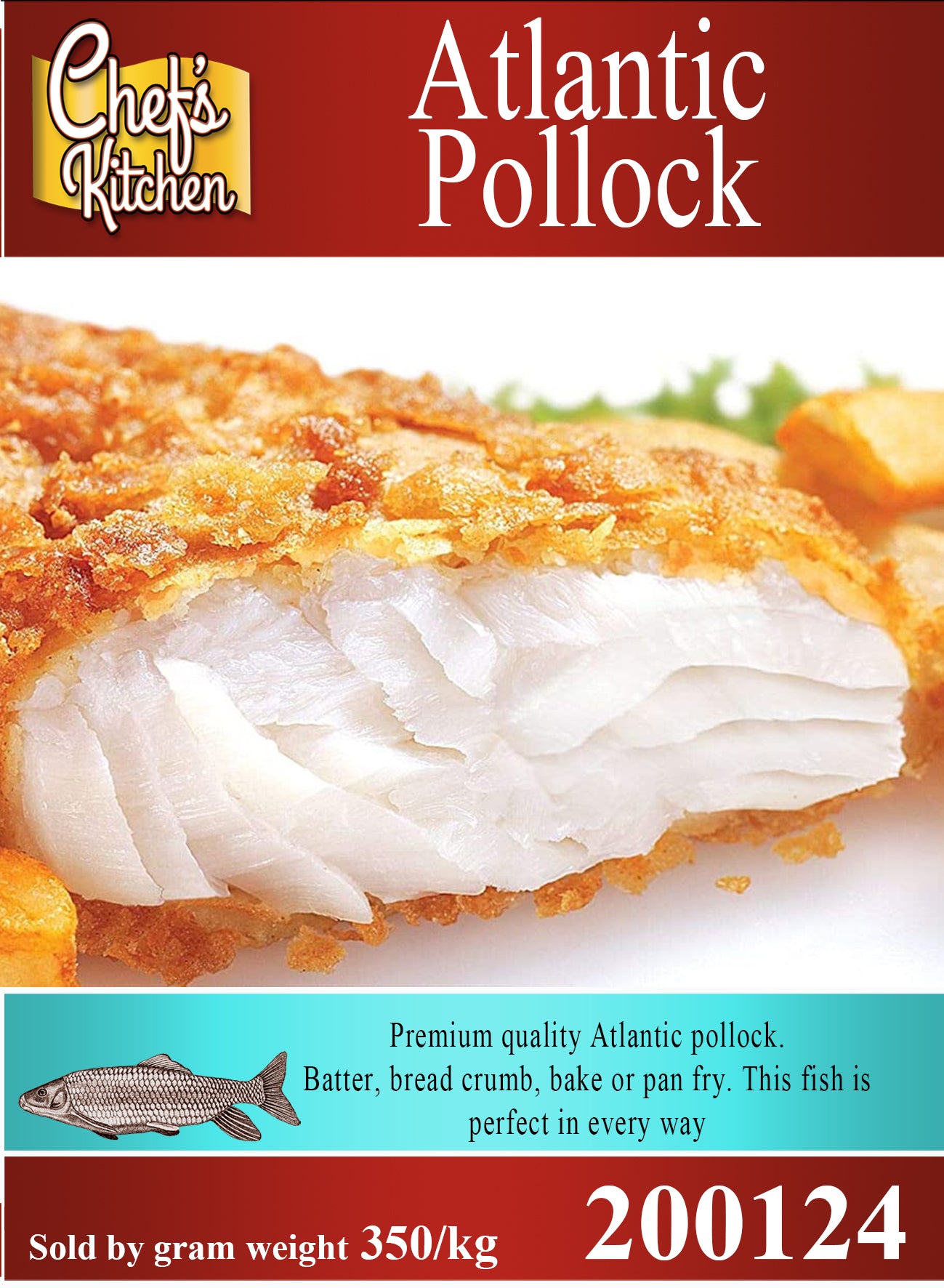 Atlantic Pollock fillet 250g (Approximate size) PREMIUM QUALITY