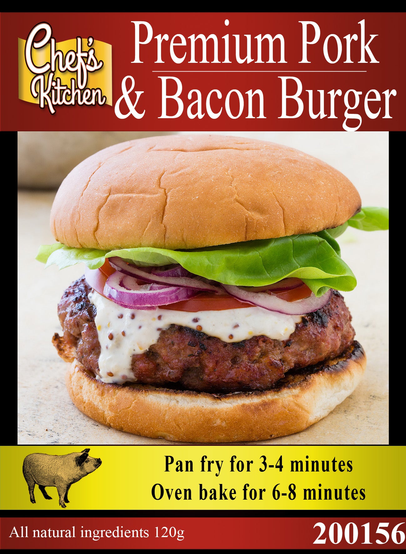Pork and bacon burger 150g x 2