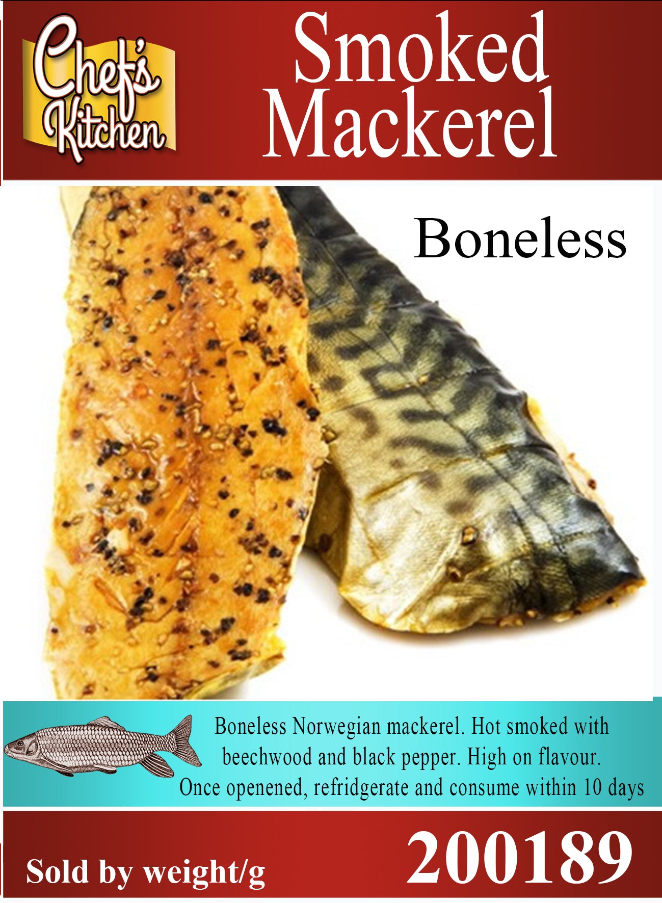 Smoked boneless mackerel x 2 fillets 230g