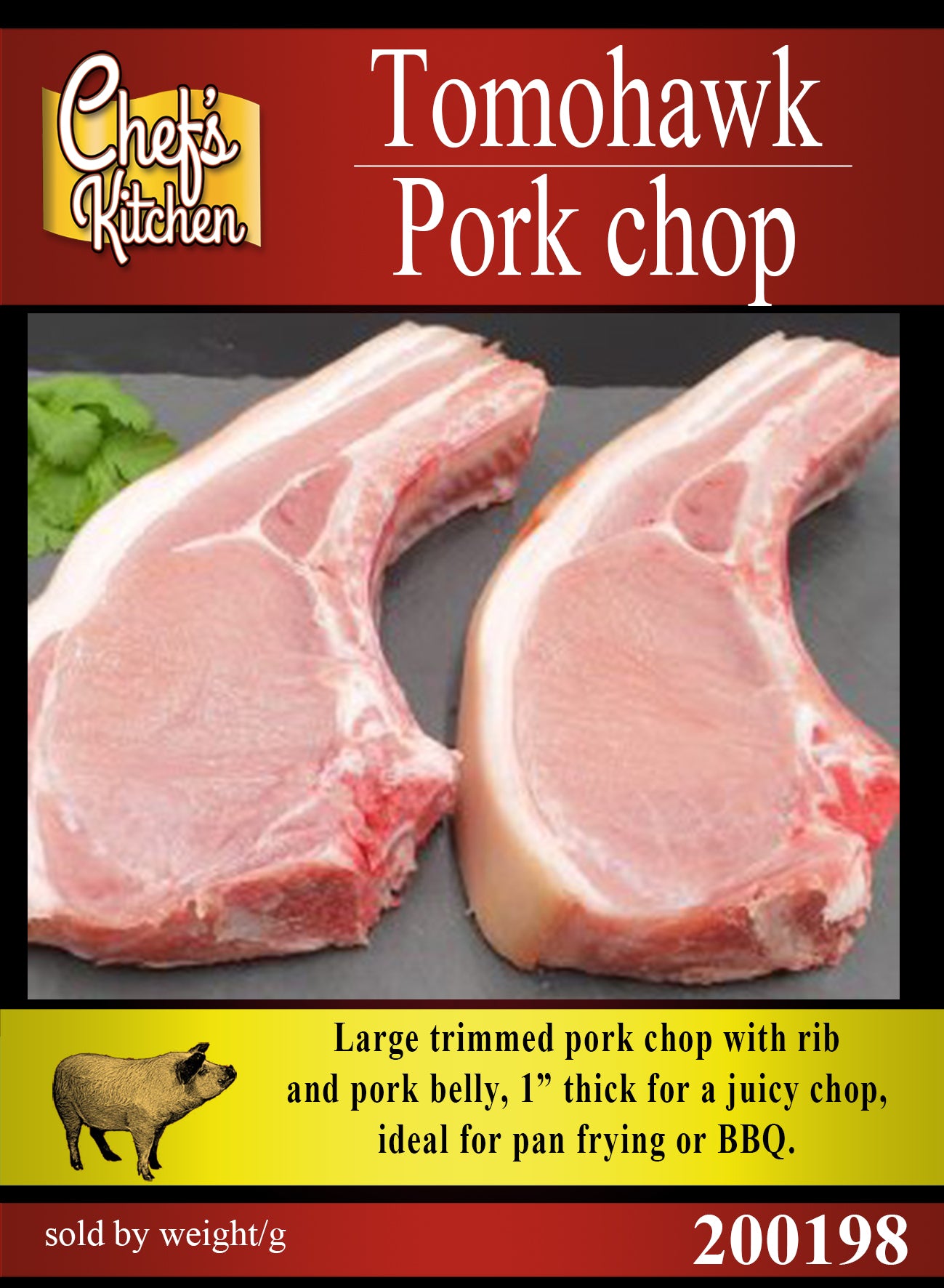 Tomahawk pork chop (Approx 450g)