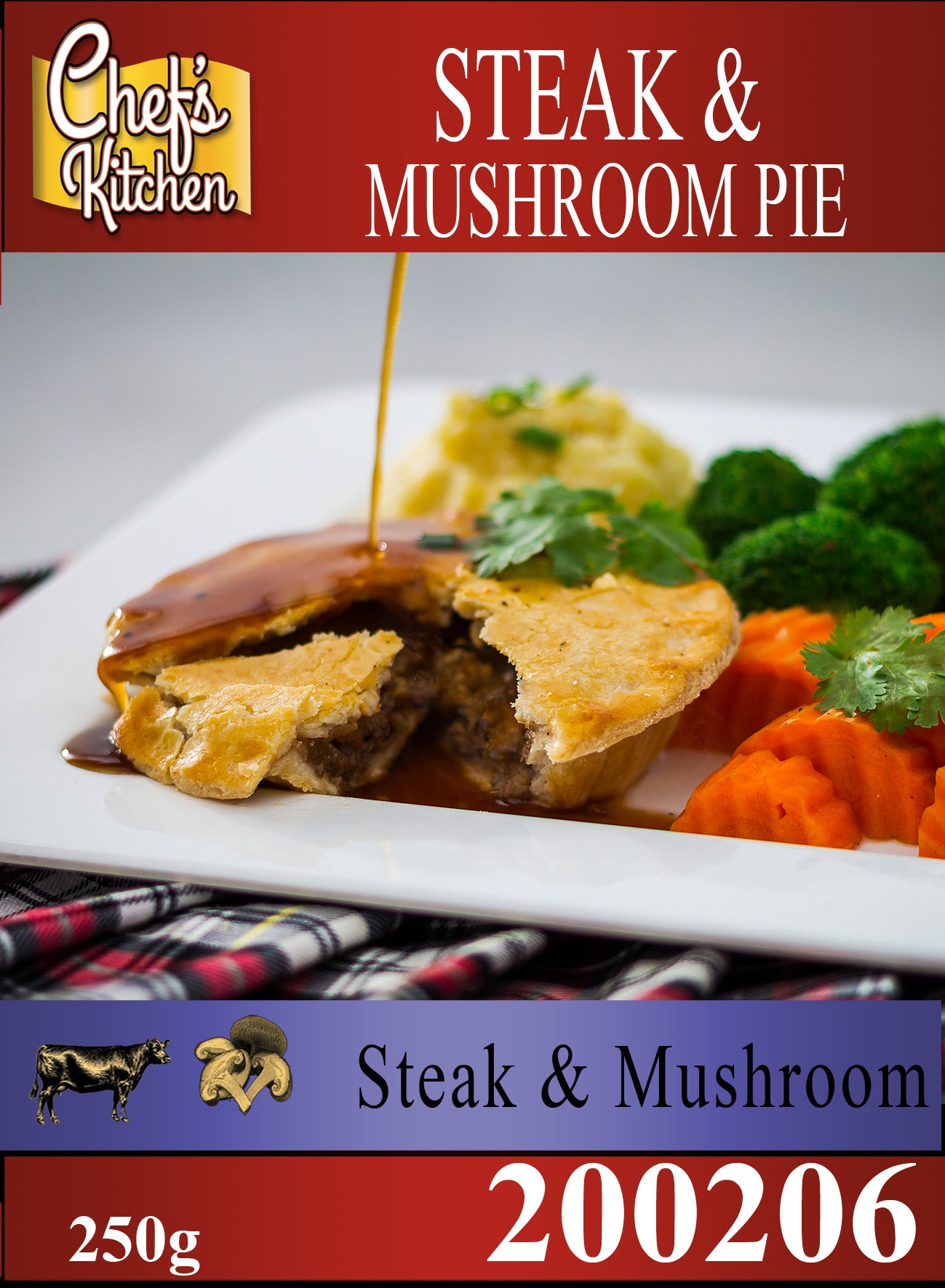 Steak & Mushroom Pie 5" 250g - พายเสต็ก เนื้อ+เห็ด