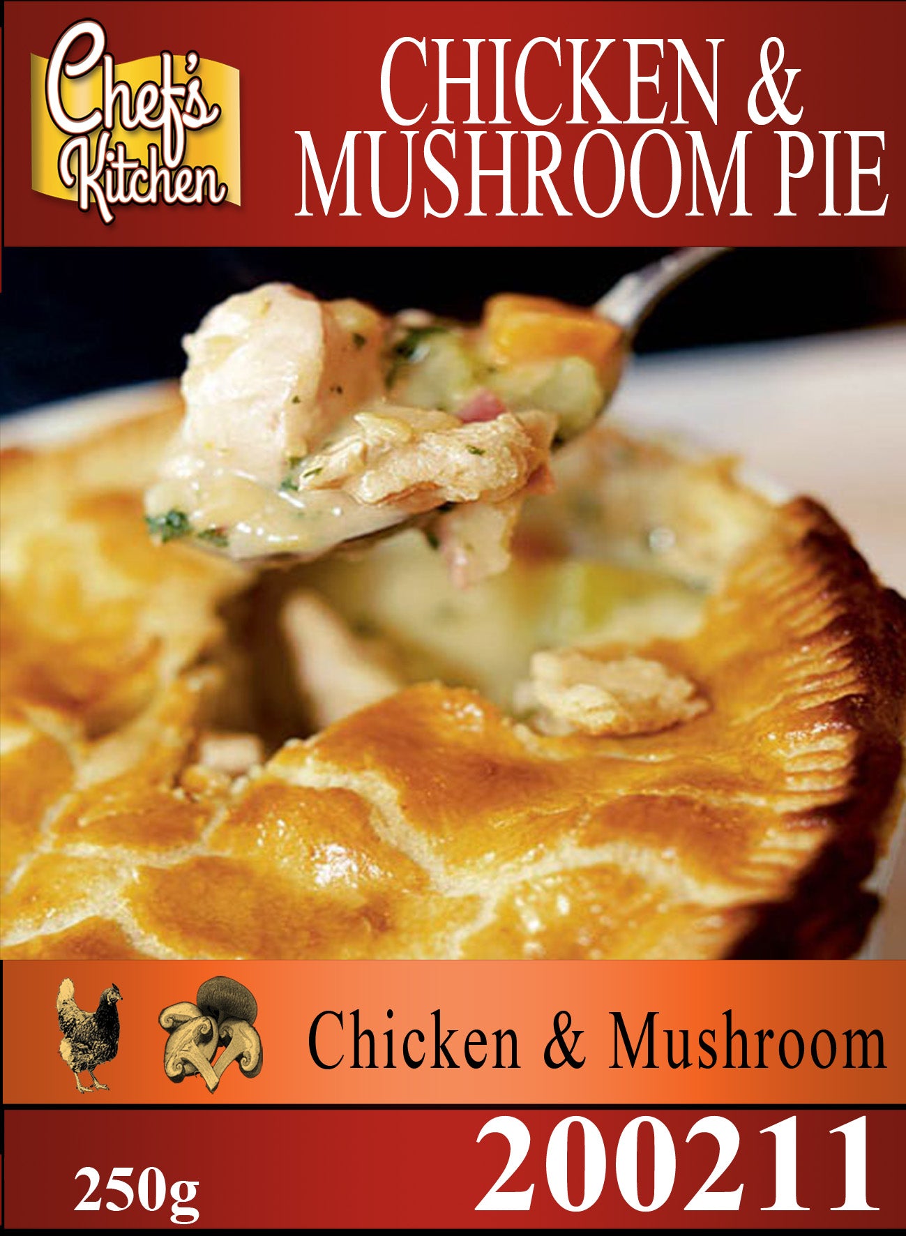 Chicken & Mushroom Pie 5" 250g – พาย ไก่+เห็ด
