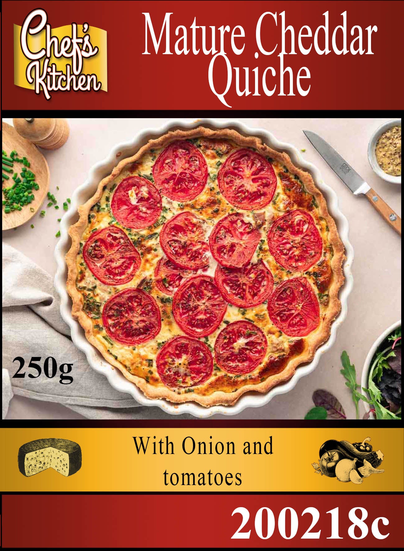 Chef Kitchen Quiche - Mature cheese and tomato