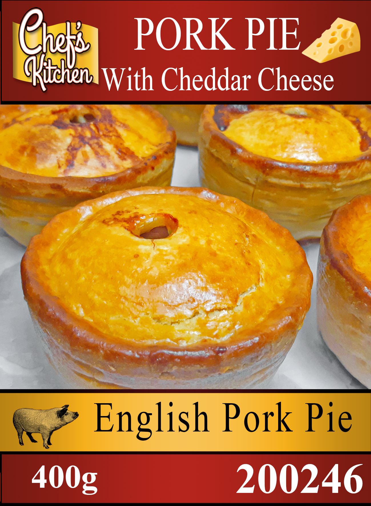 Pork Pie Large with Cheddar cheese