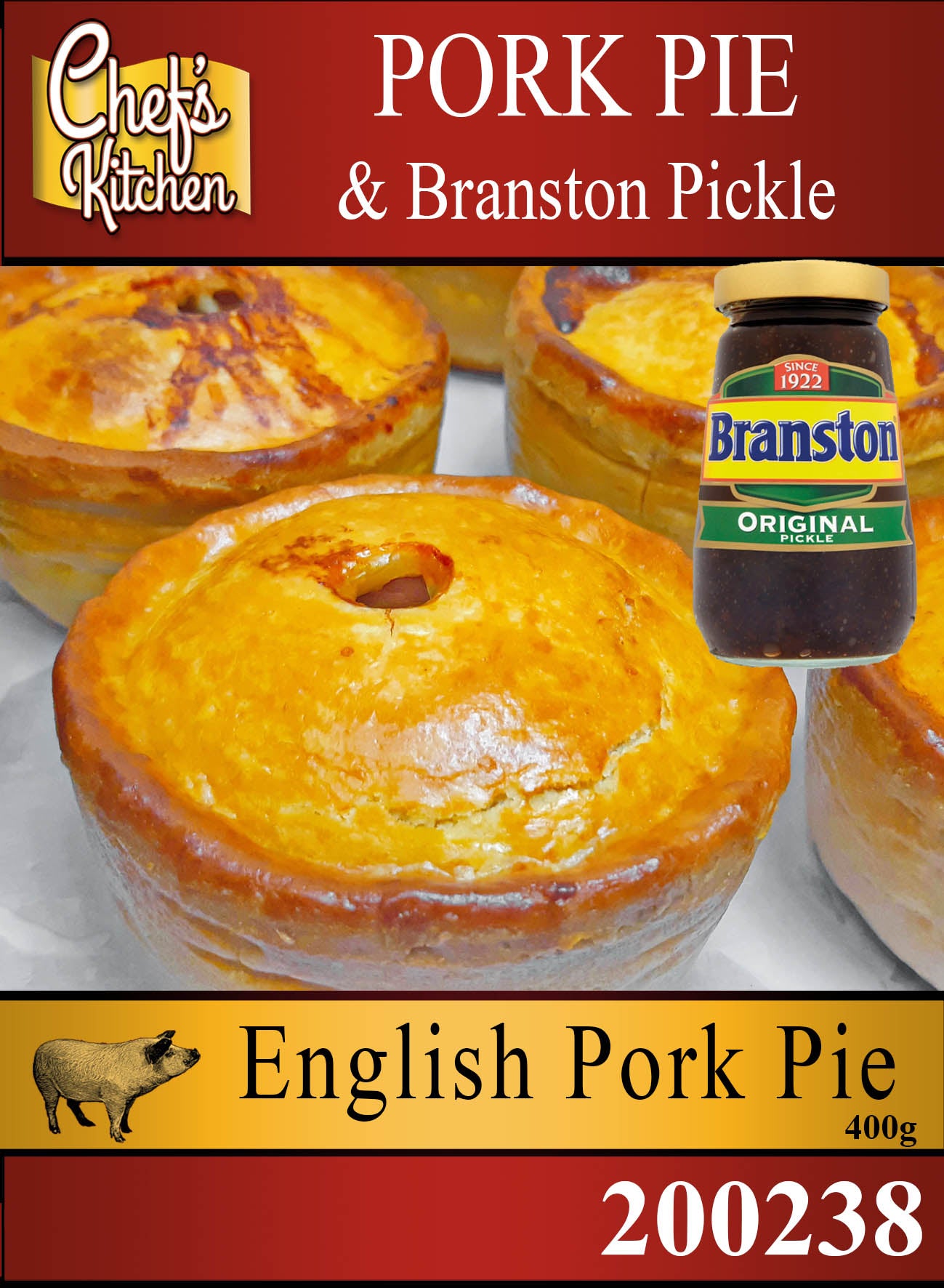 Pork Pie Large with branston pickle