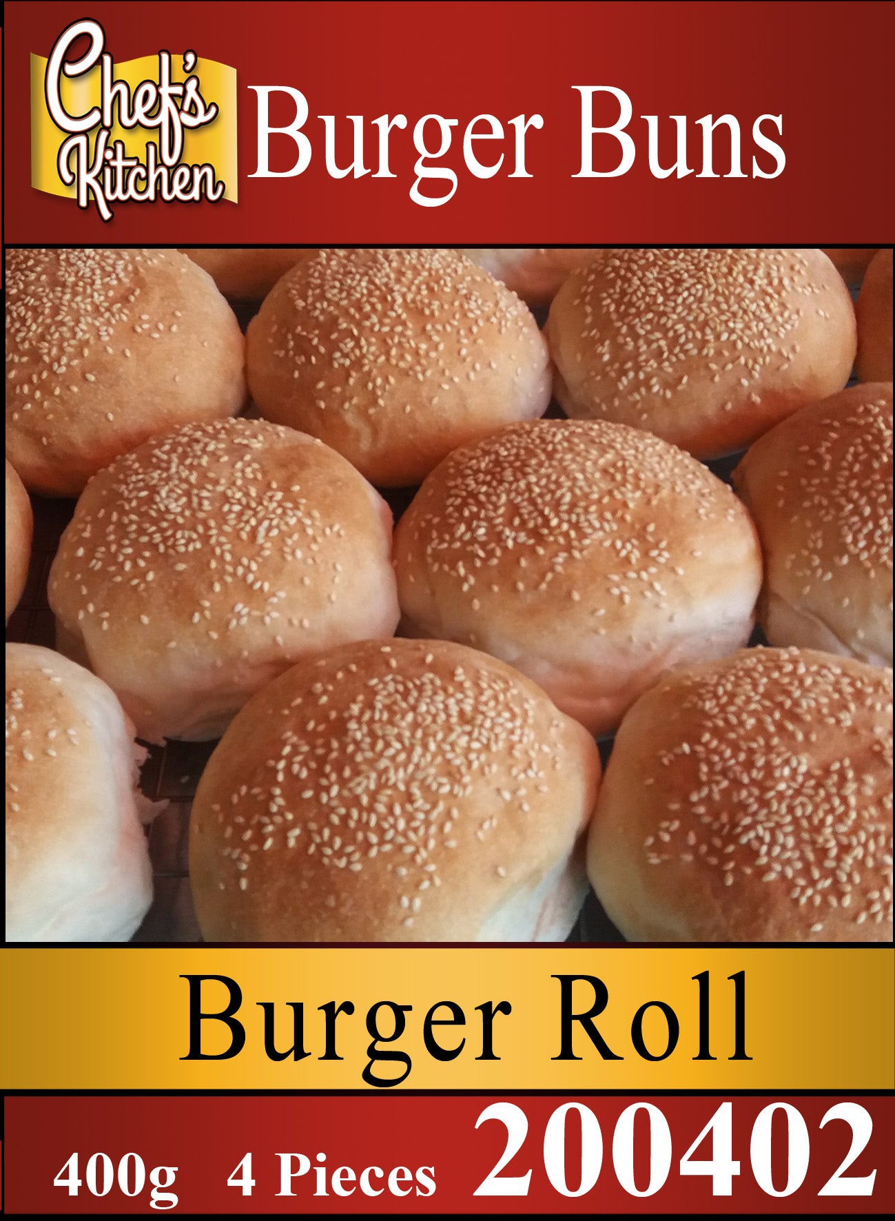 200402 Burger Buns 4 x 100g – ขนมปังเบอร์เกอร์