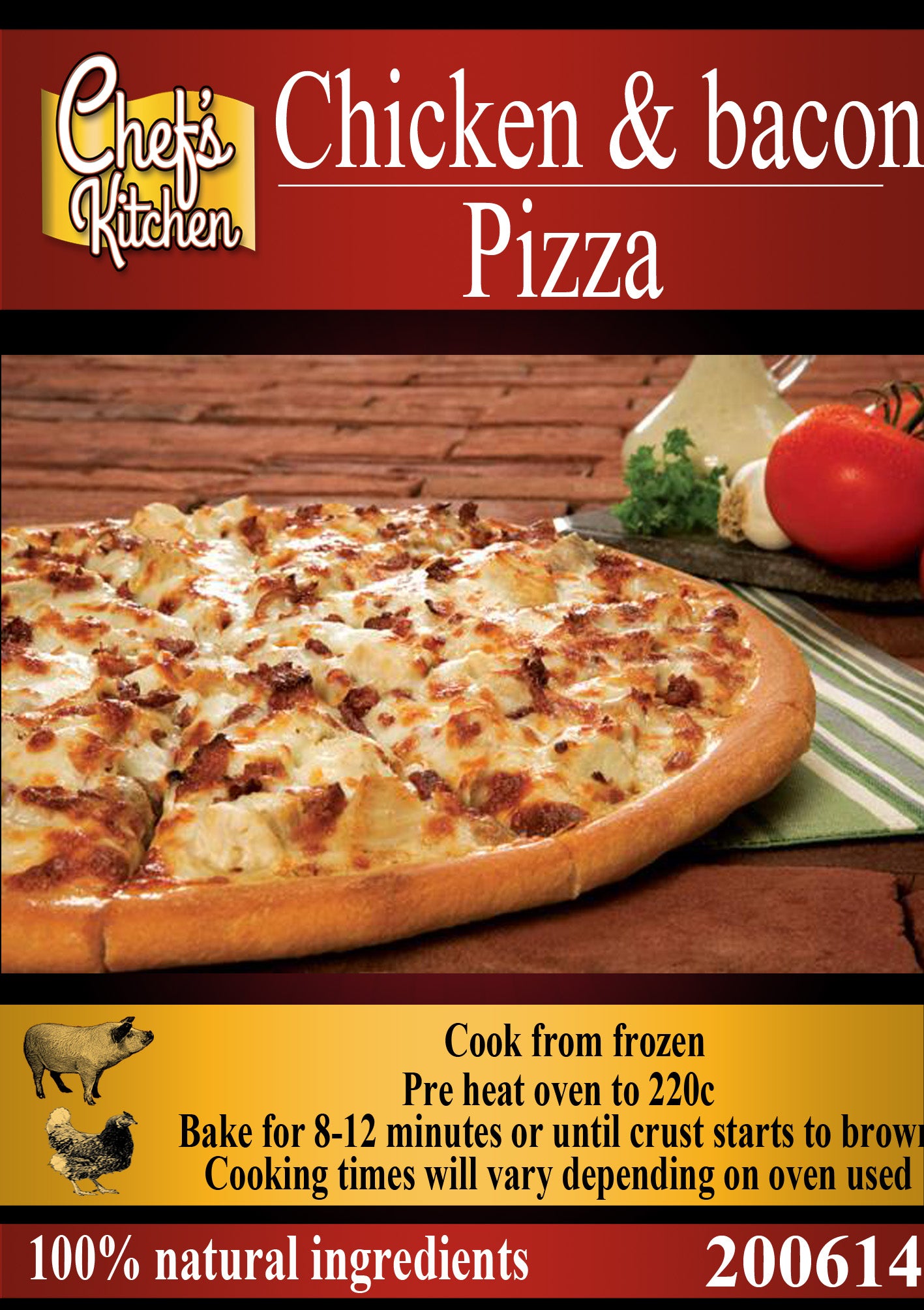 Pizza 10" Chicken & Bacon 330g – ไก่+เบคอน