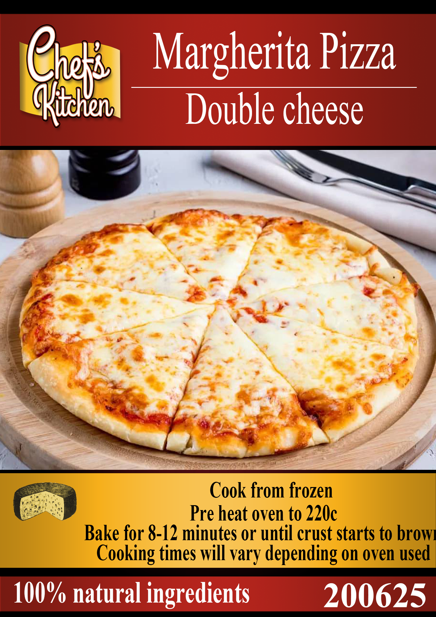 Pizza Margherita Double Cheese 10" 290g