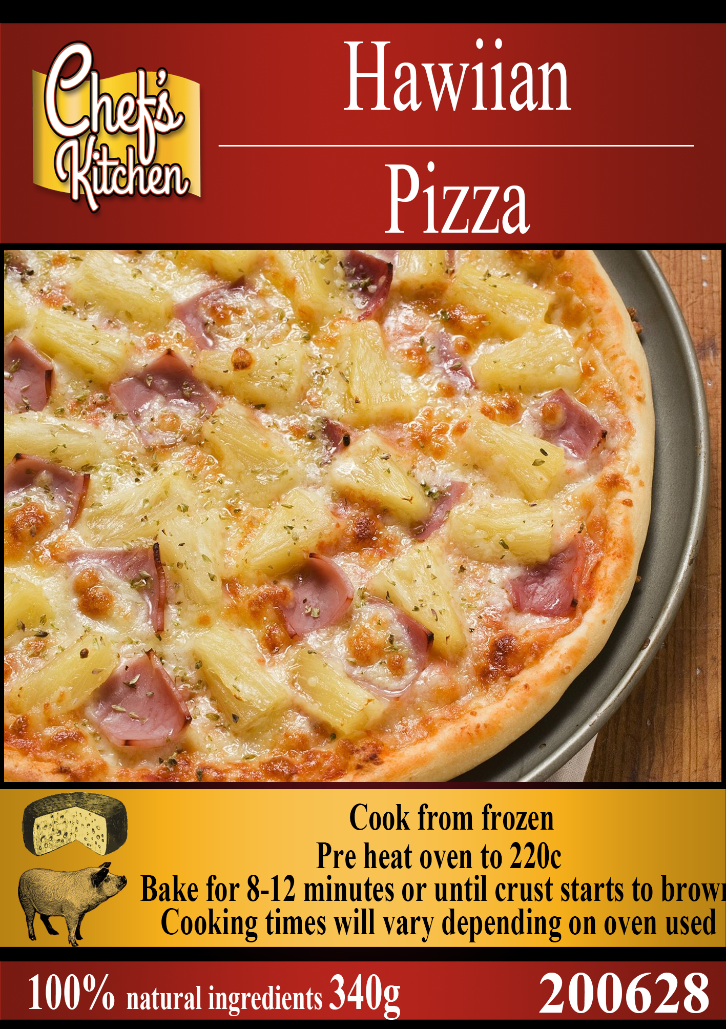 Pizza Hawaiian Ham Pineapple 10" 300g