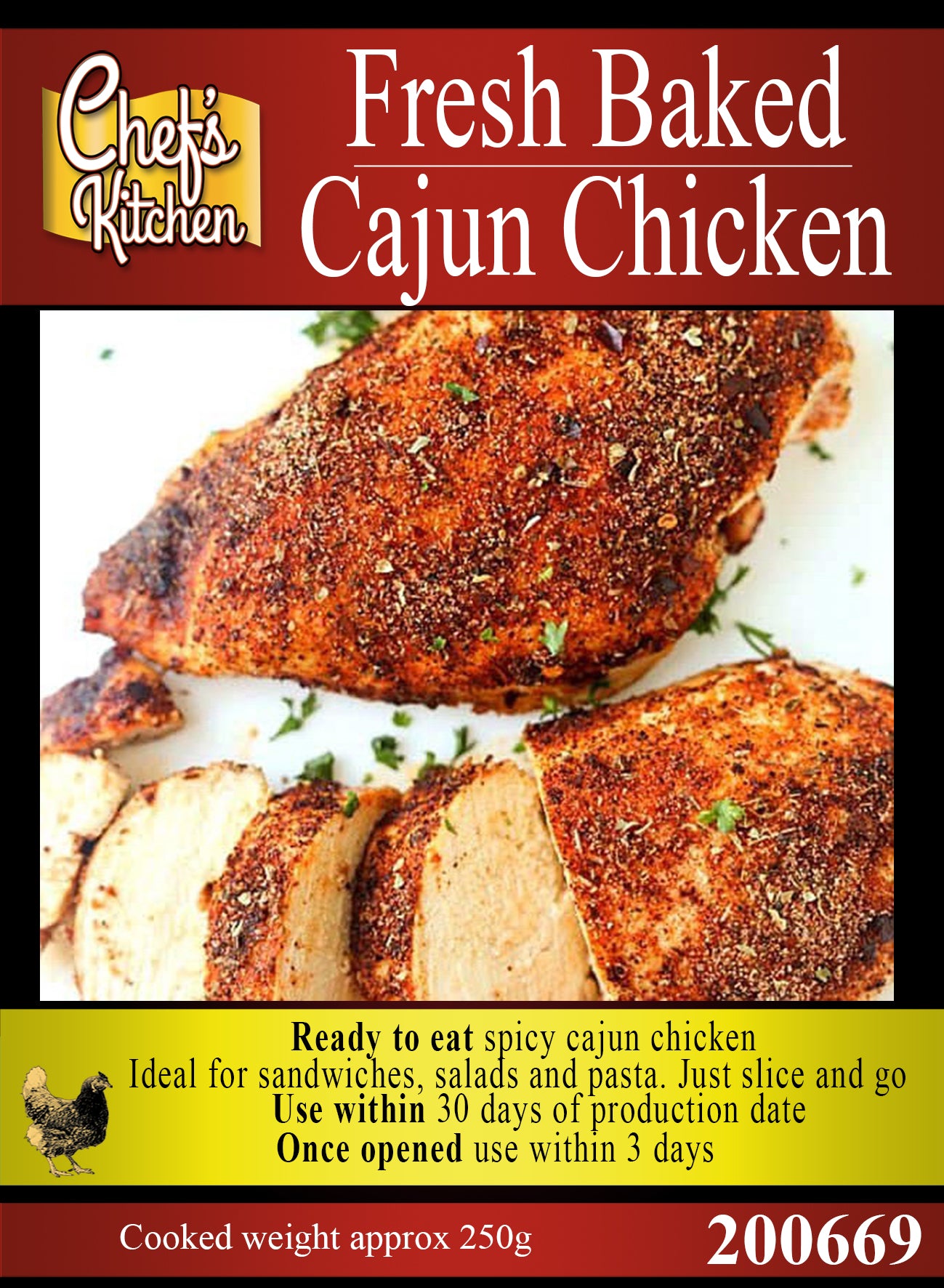 Cajun chicken breast 250g (pre-cooked) boil in the bag