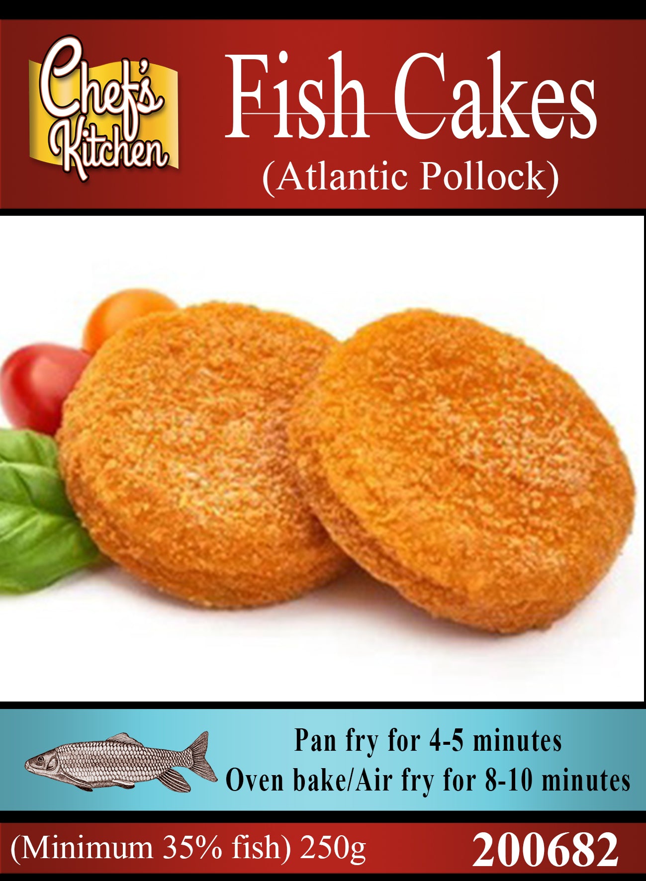 Fish cakes x 2 - Atlantic pollock 250g