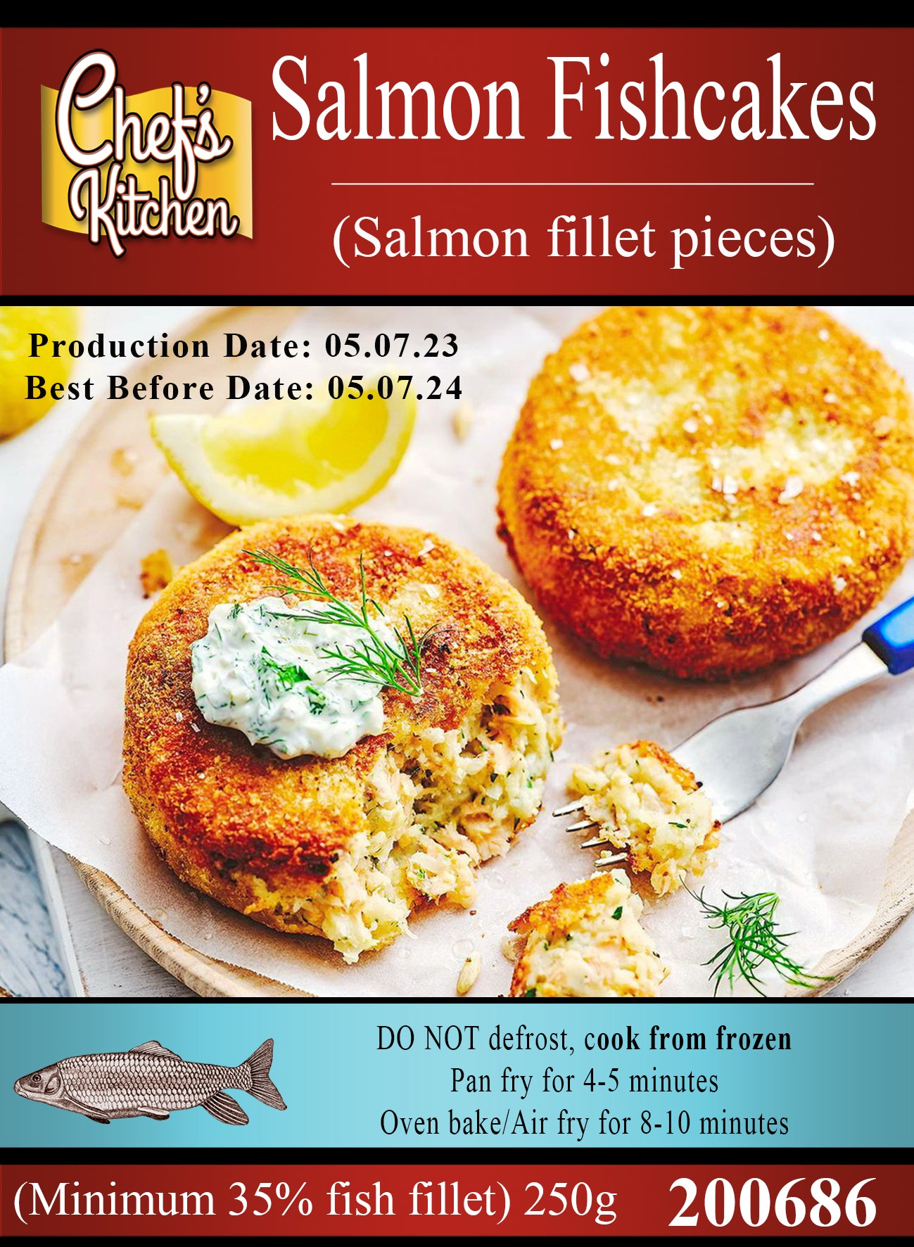 CK Salmon fish cakes x 2 250g