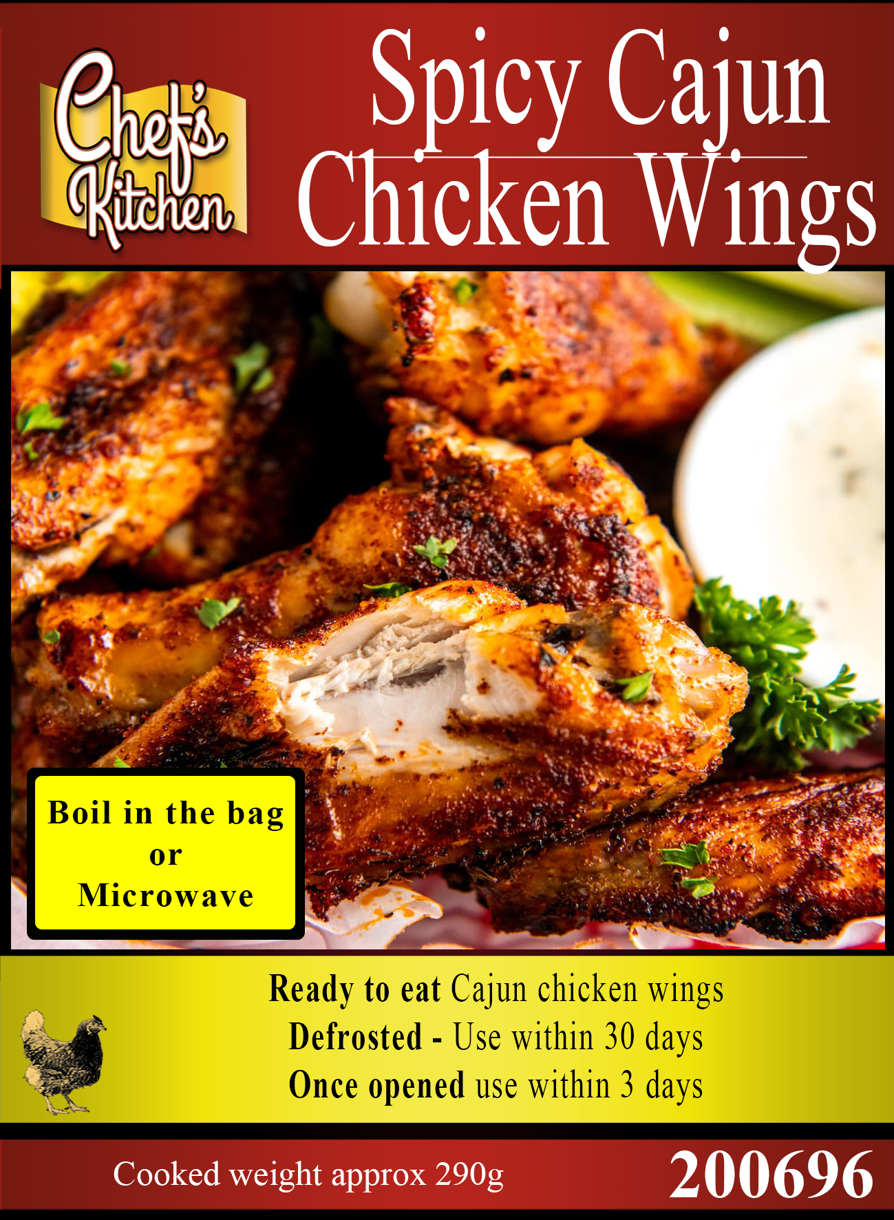 Cajun Chicken Wings 280g (6pcs)