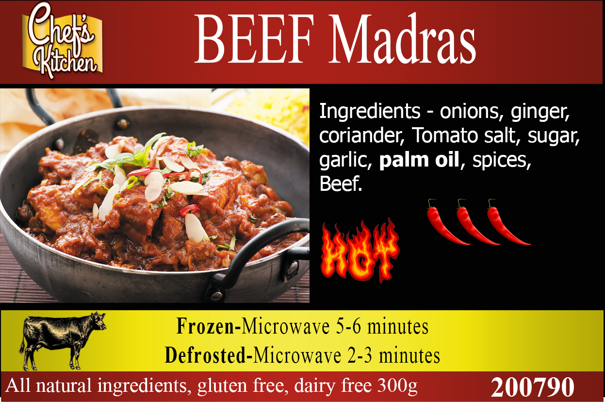 Beef Madras  300g - Ready Meal Pot
