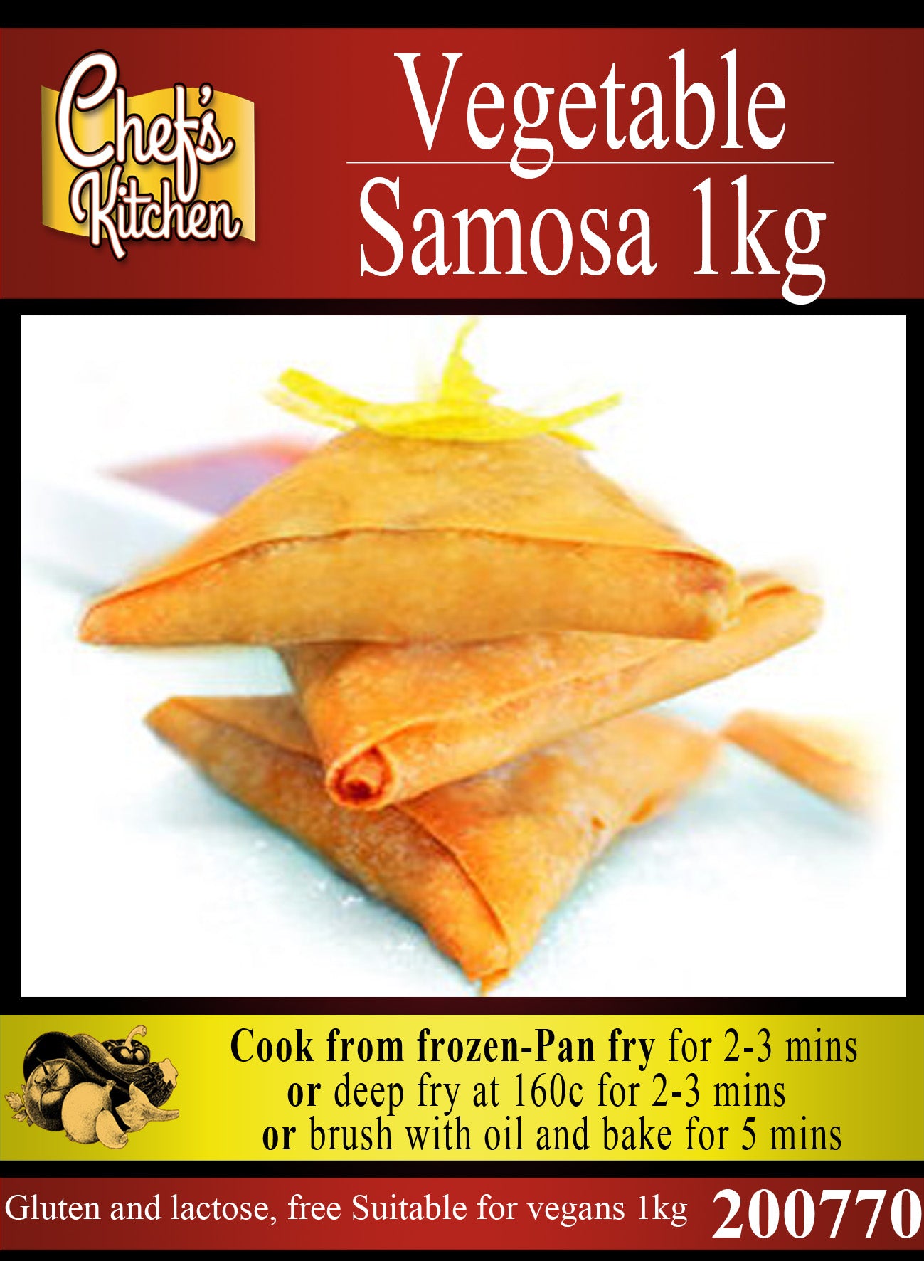 Vegetable samosas, bulk pack 1kg