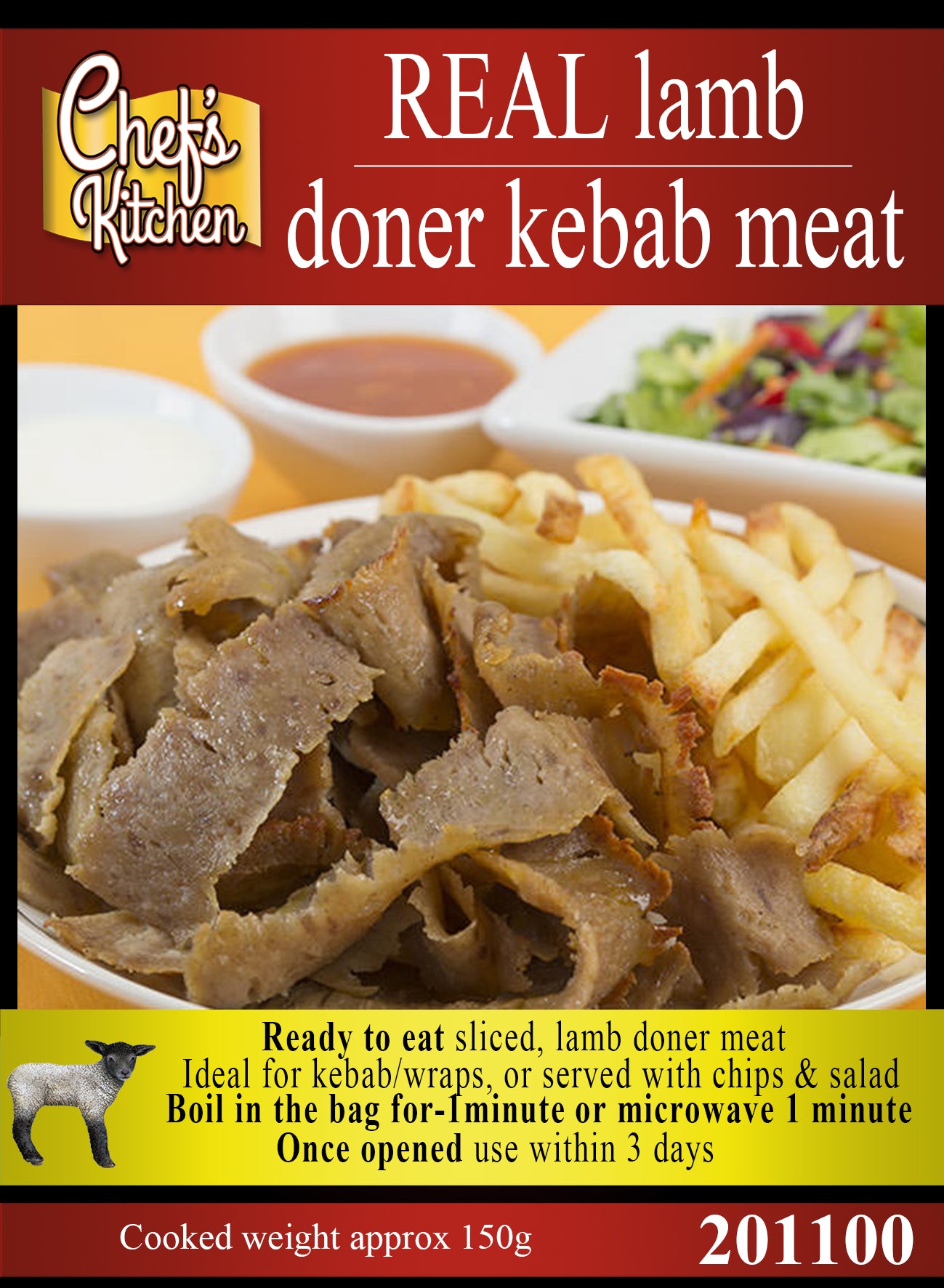 Lamb Doner Kebab meat 150g