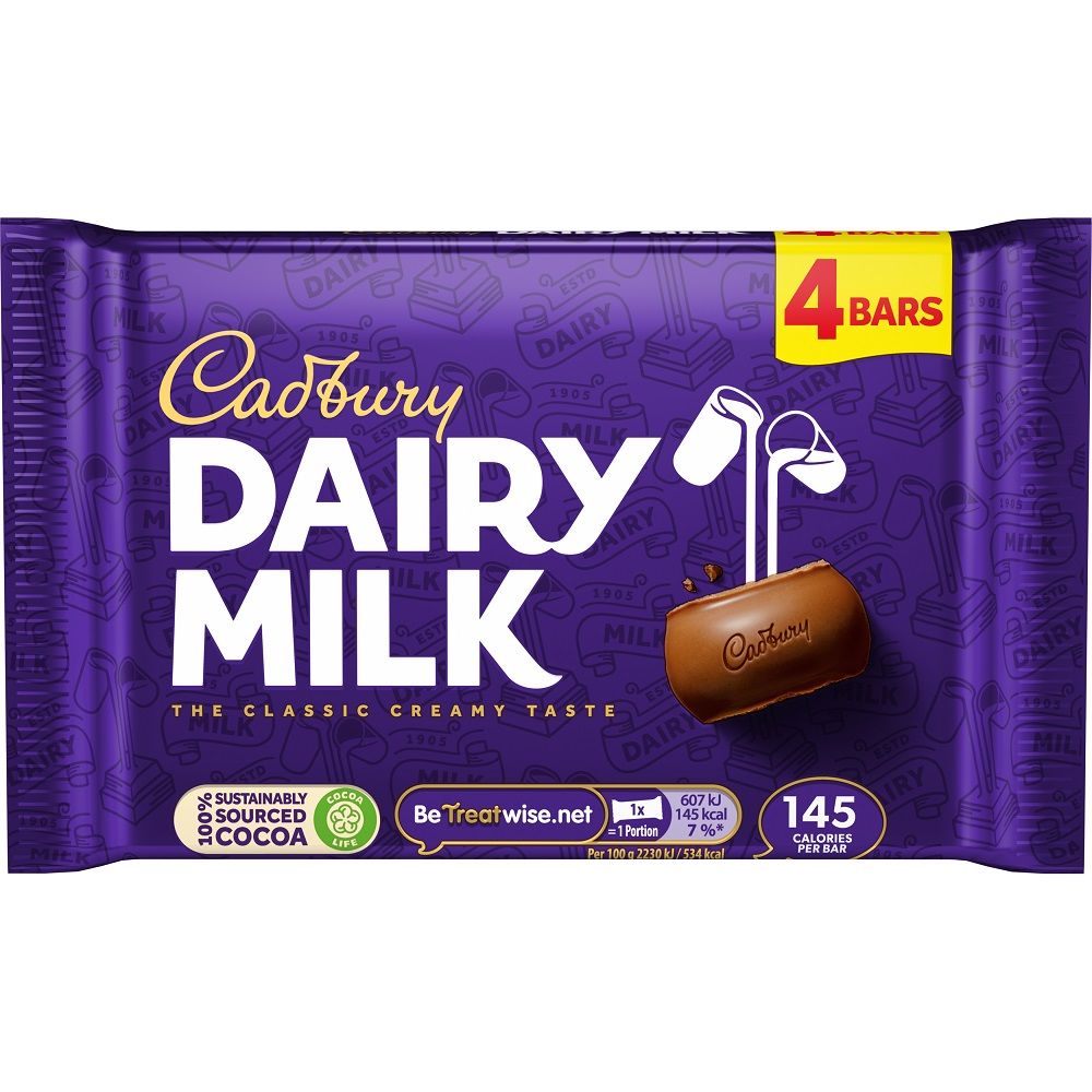 Cadbury Dairy Milk (4x 27.2g) 108.8g