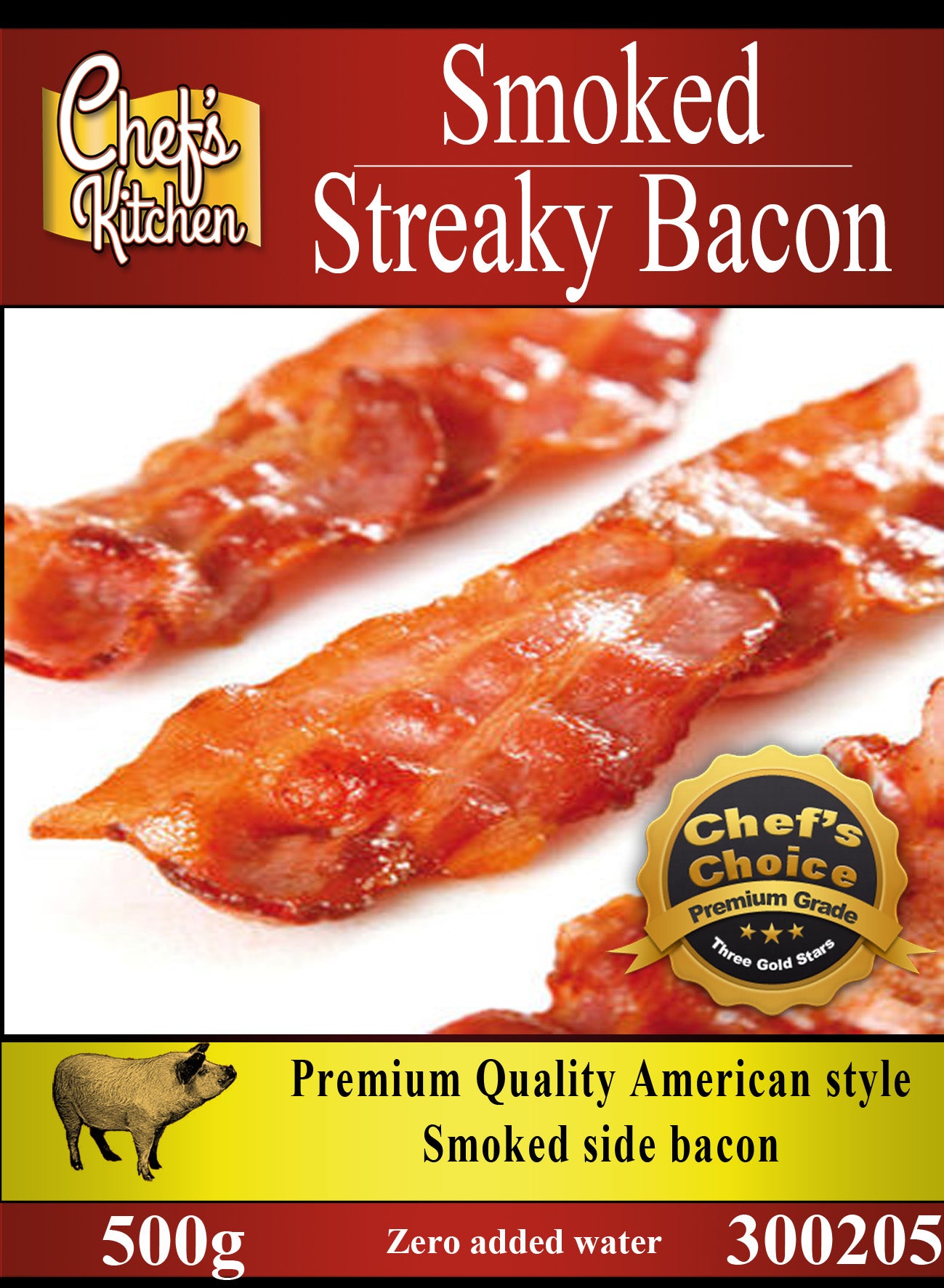 Smoked Streaky Bacon 500g – เบคอนรมควัน