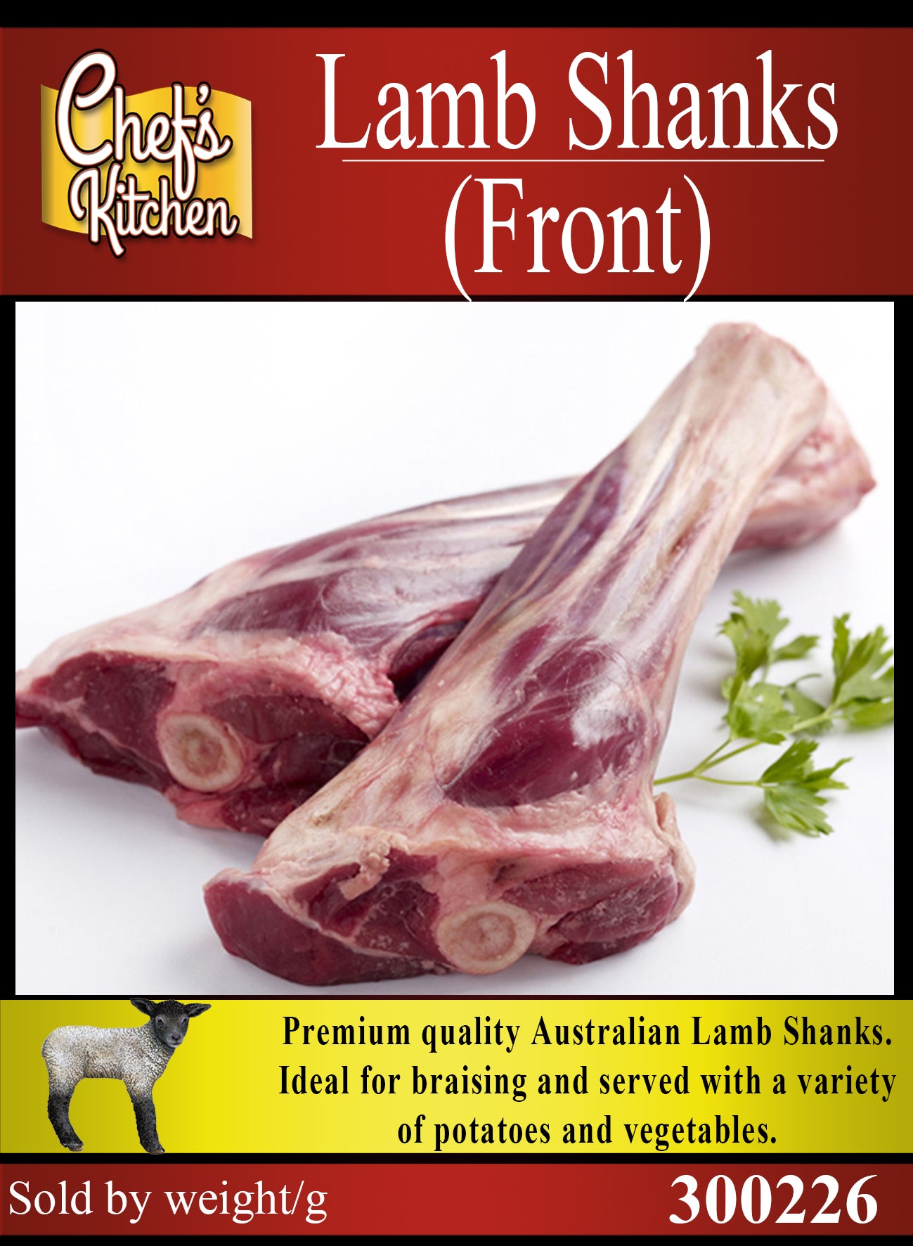 Lamb Shanks x 2 Australian White Stripe (Fore) Approximately 800g