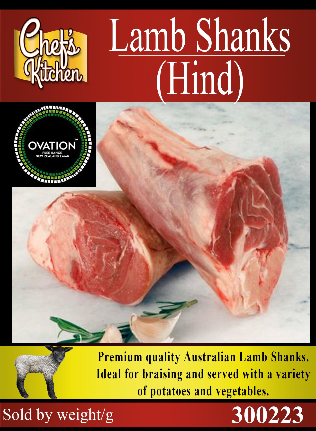 Lamb shank (Hind) NZ Ovation (2 shanks) Approximately 1kg