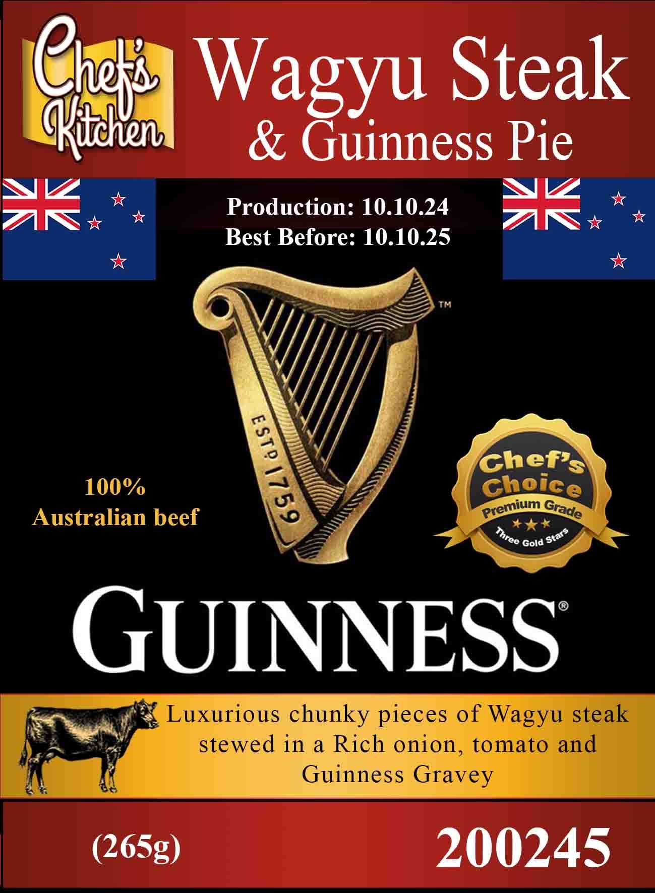 Wagyu Steak and Guinness Pie 265g