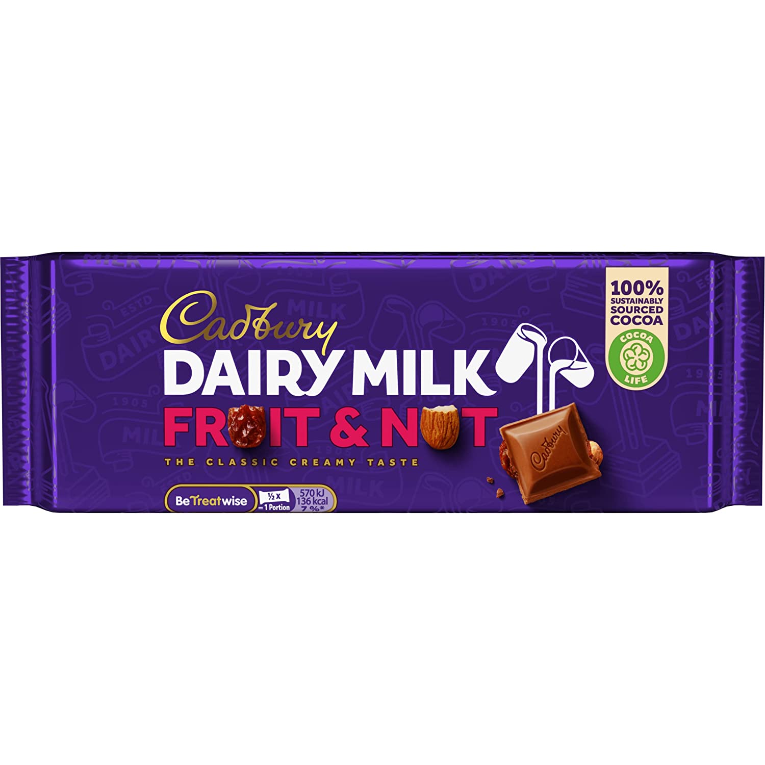 Cadbury Dairy Milk Chocolate Fruit and Nut 180g