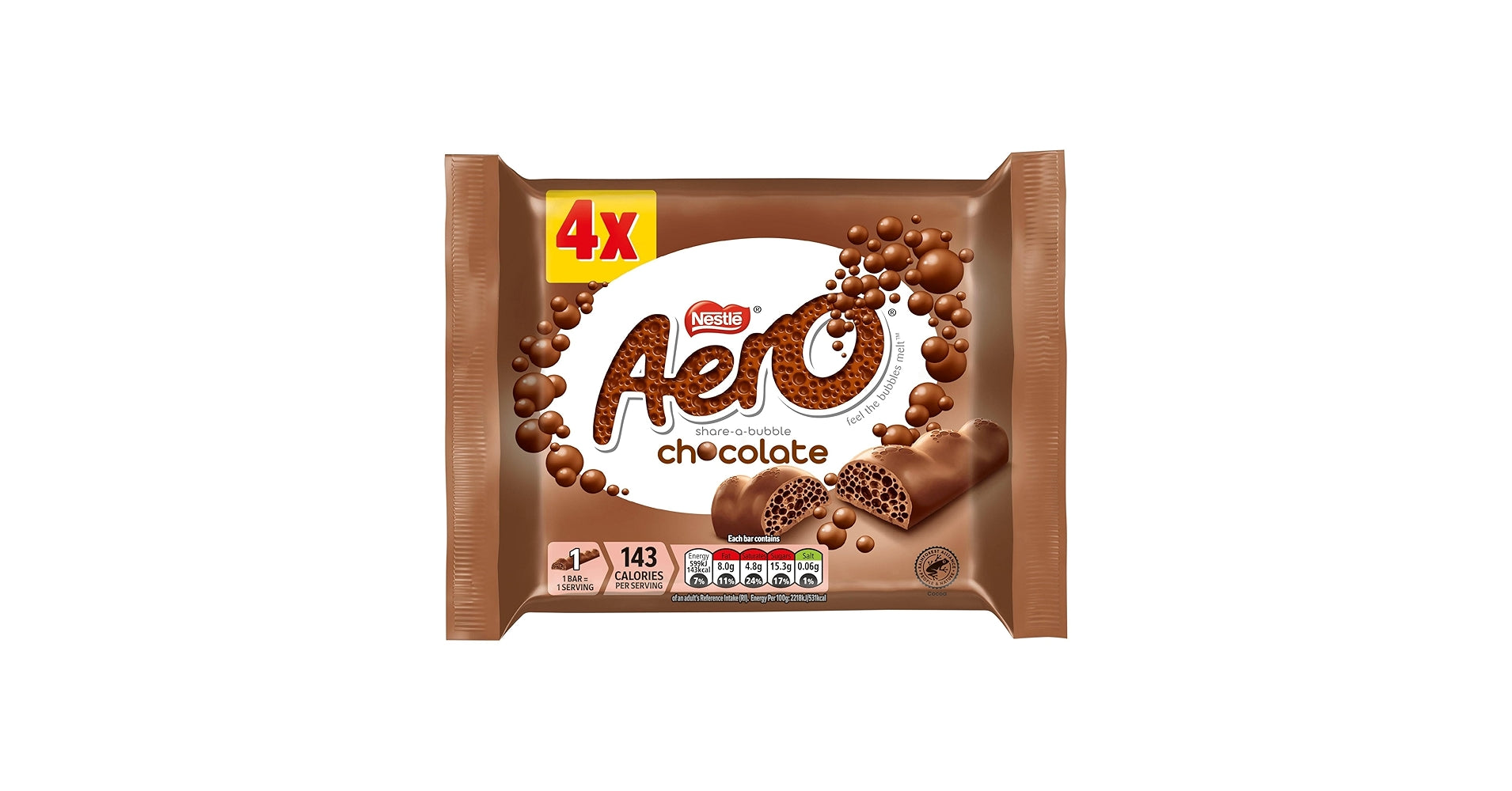 Nestle Aero Bubbly Milk Chocolate Multipack 4*27g 108g
