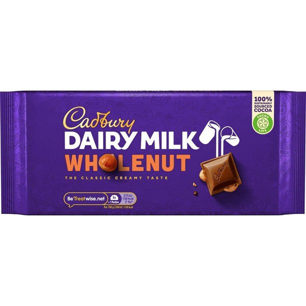 Cadbury Dairy Milk Chocolate Whole Nut 180g