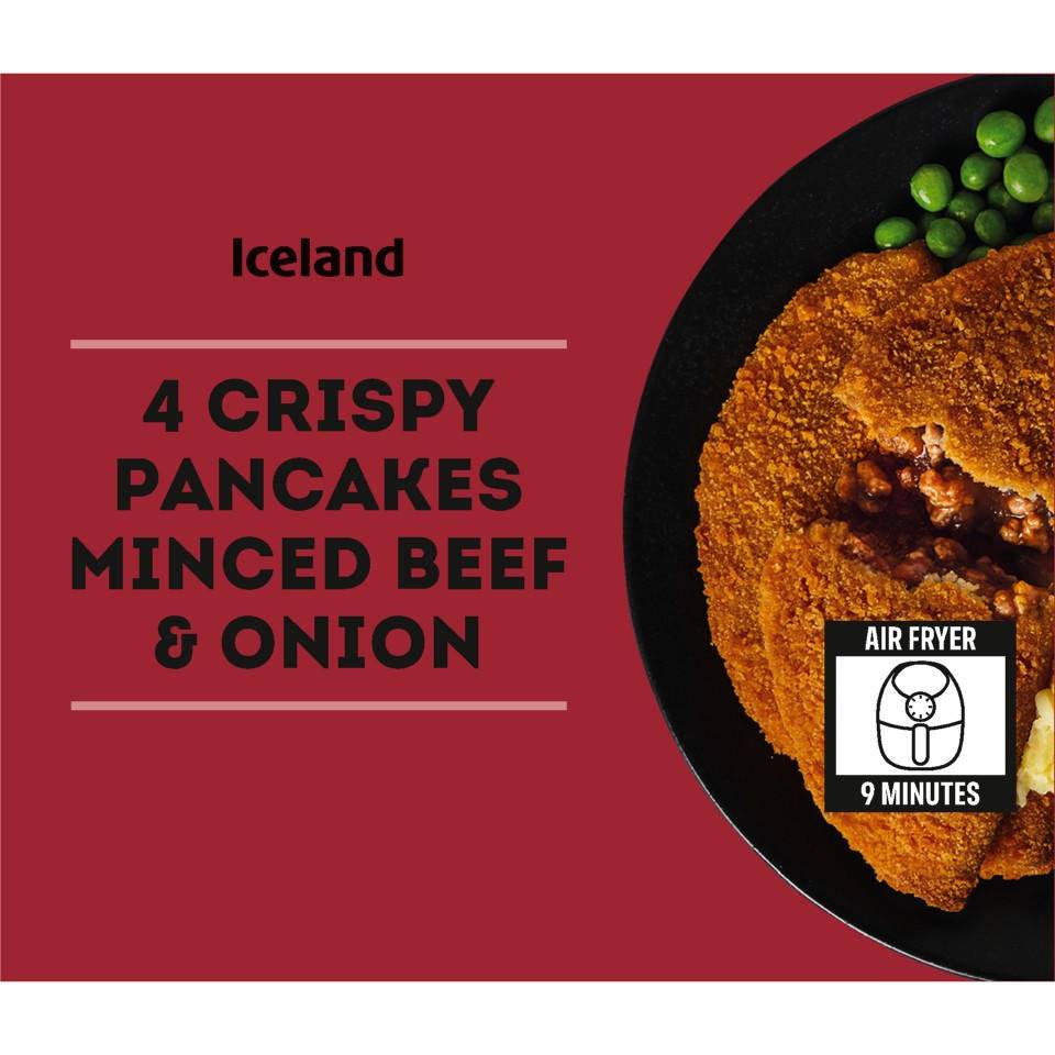 Iceland 4 Pack Crispy Pancakes Minced Beef & Onion 250g
