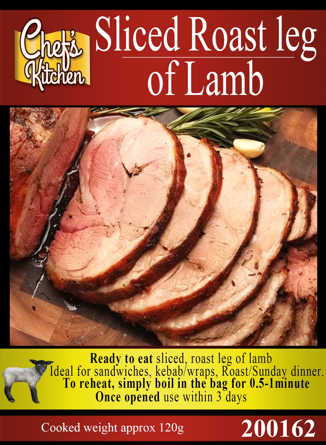 Sliced Roast Leg of lamb 120g