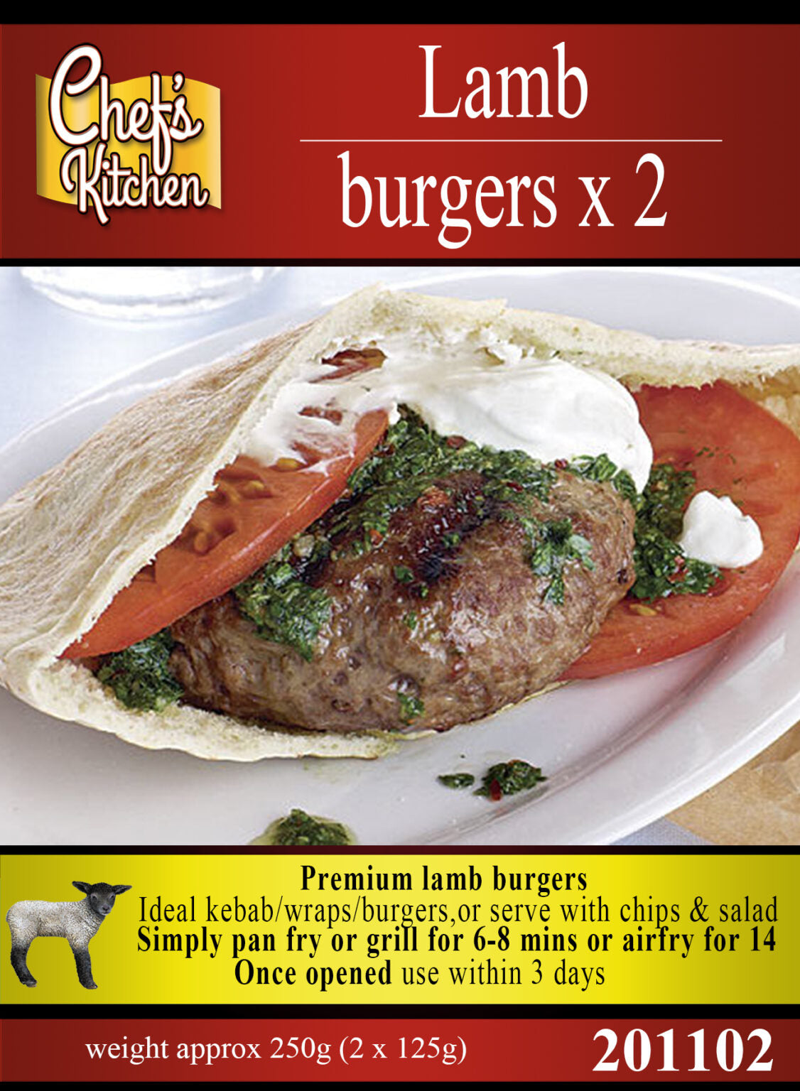 Lamb Burger x 2 (260g)