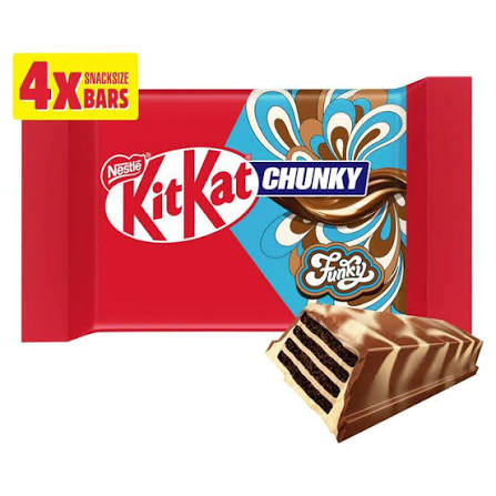 Nestle Kit Kat Chunky Funky Chocolate 4 Bars 128g